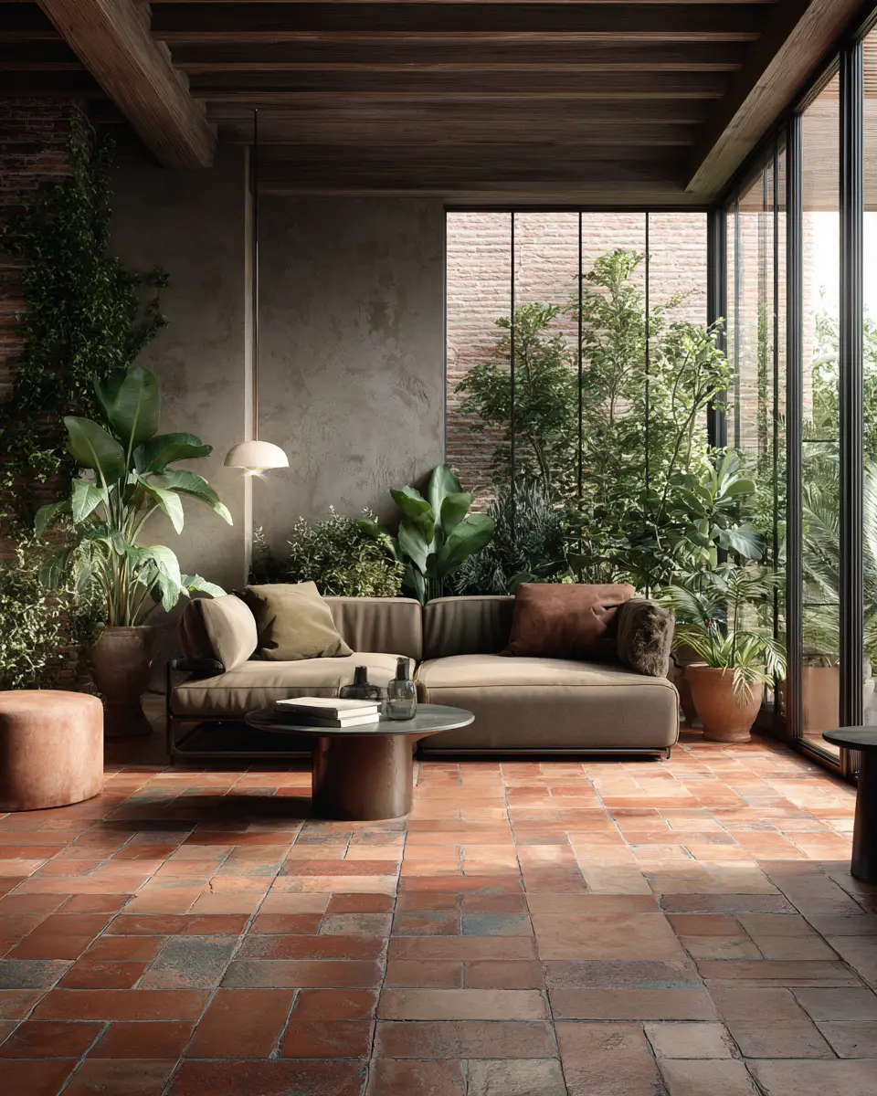 Terracotta Mid-Century Modern Living Room Decor Ideas