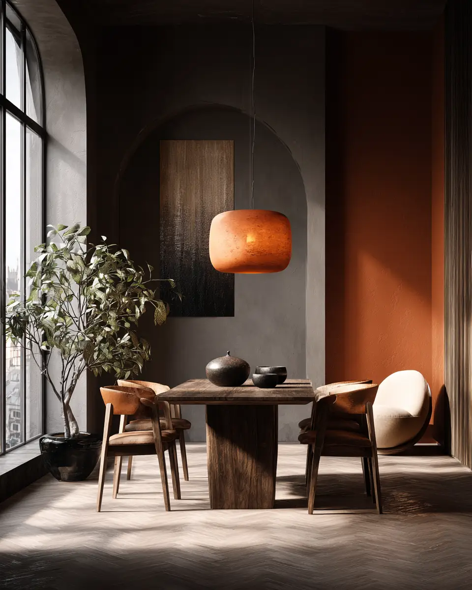 Terracotta Mid-Century Modern Living Room Decor Ideas