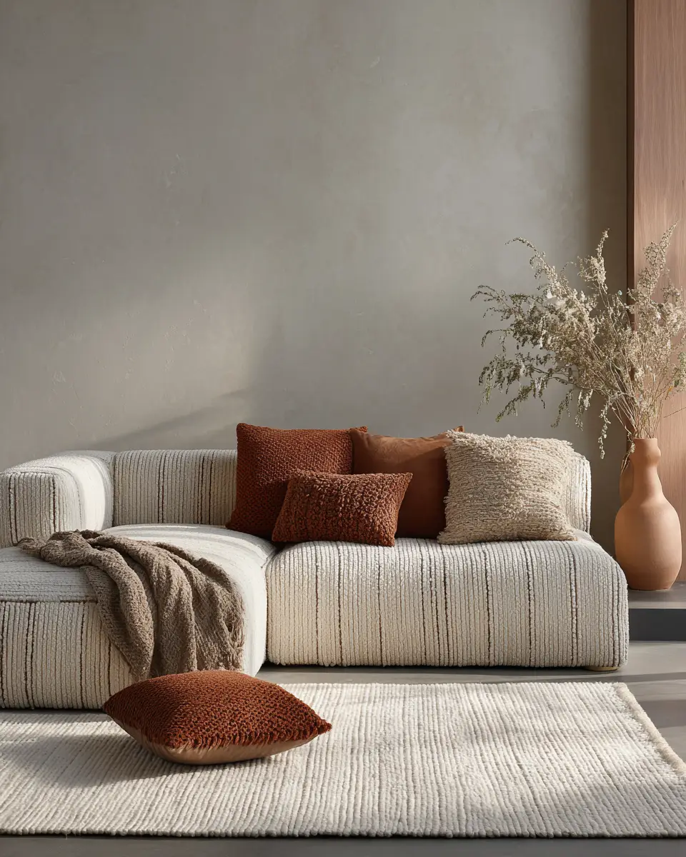 Terracotta Mid-Century Modern Living Room Decor Ideas