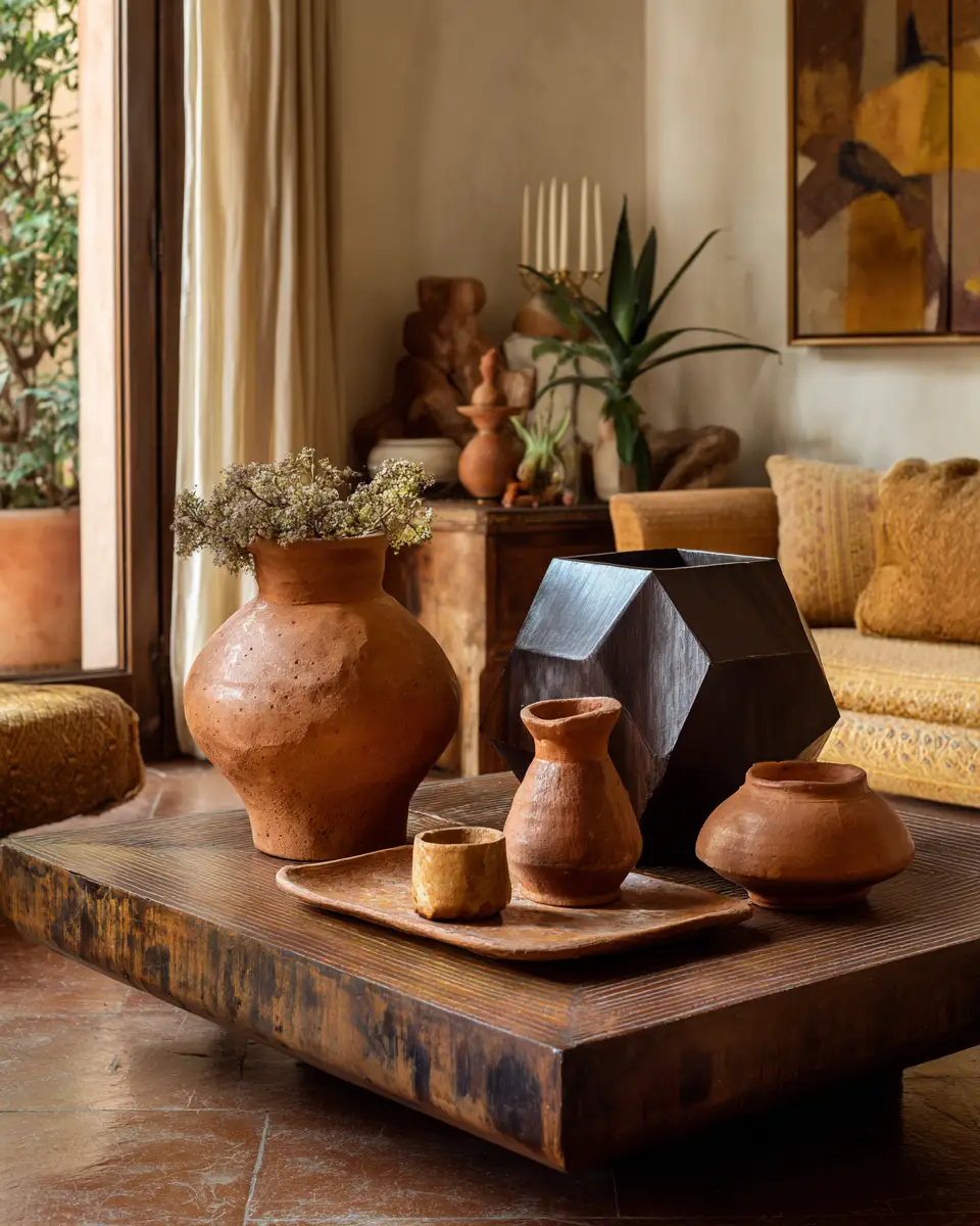Terracotta Mid-Century Modern Living Room Decor Ideas