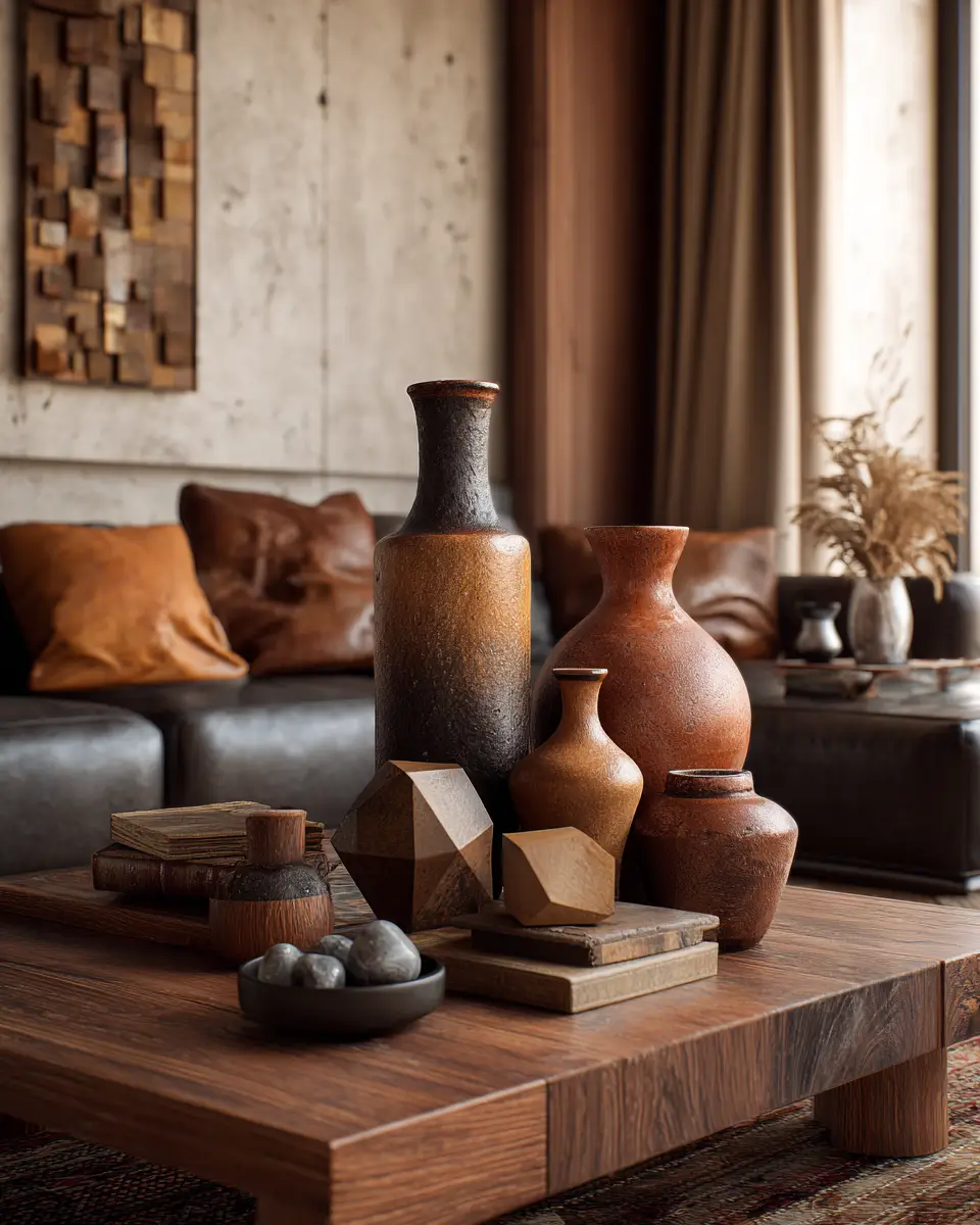 Terracotta Mid-Century Modern Living Room Decor Ideas