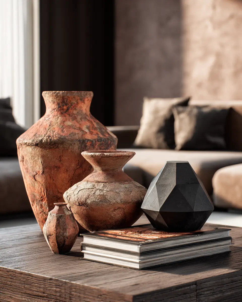 Terracotta Mid-Century Modern Living Room Decor Ideas