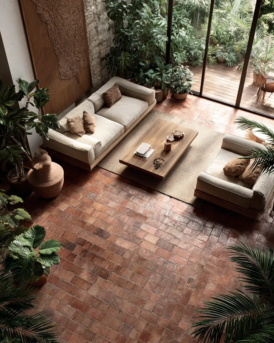 Terracotta Mid-Century Modern Living Room Decor Ideas