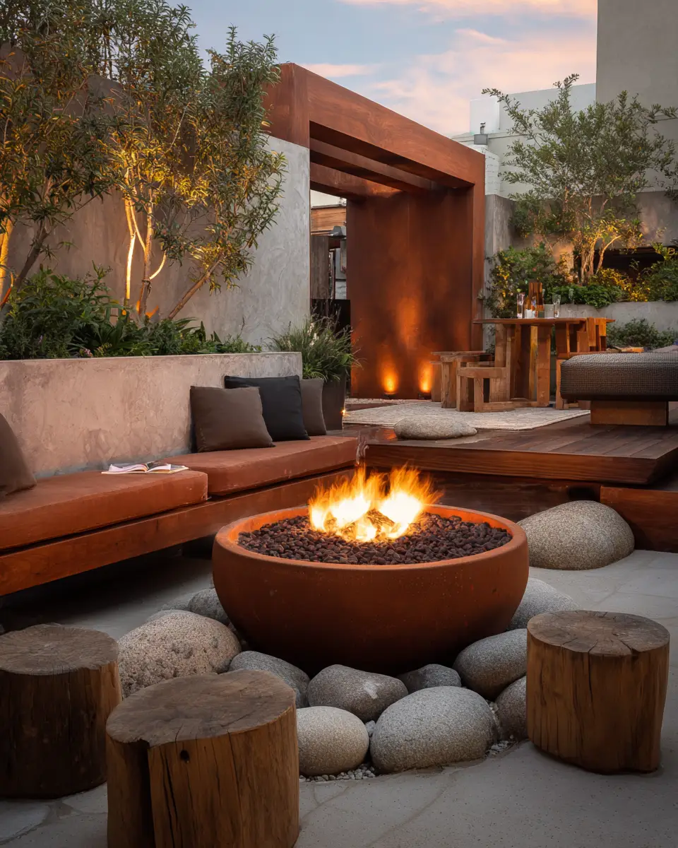 Terracotta Organic Modern Patio Decor Ideas