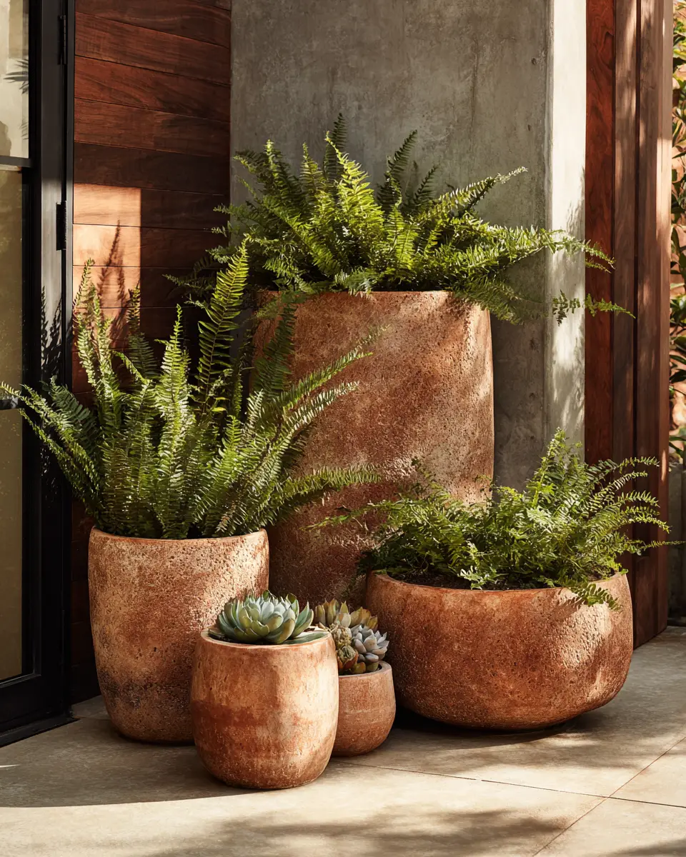 Terracotta Organic Modern Patio Decor Ideas