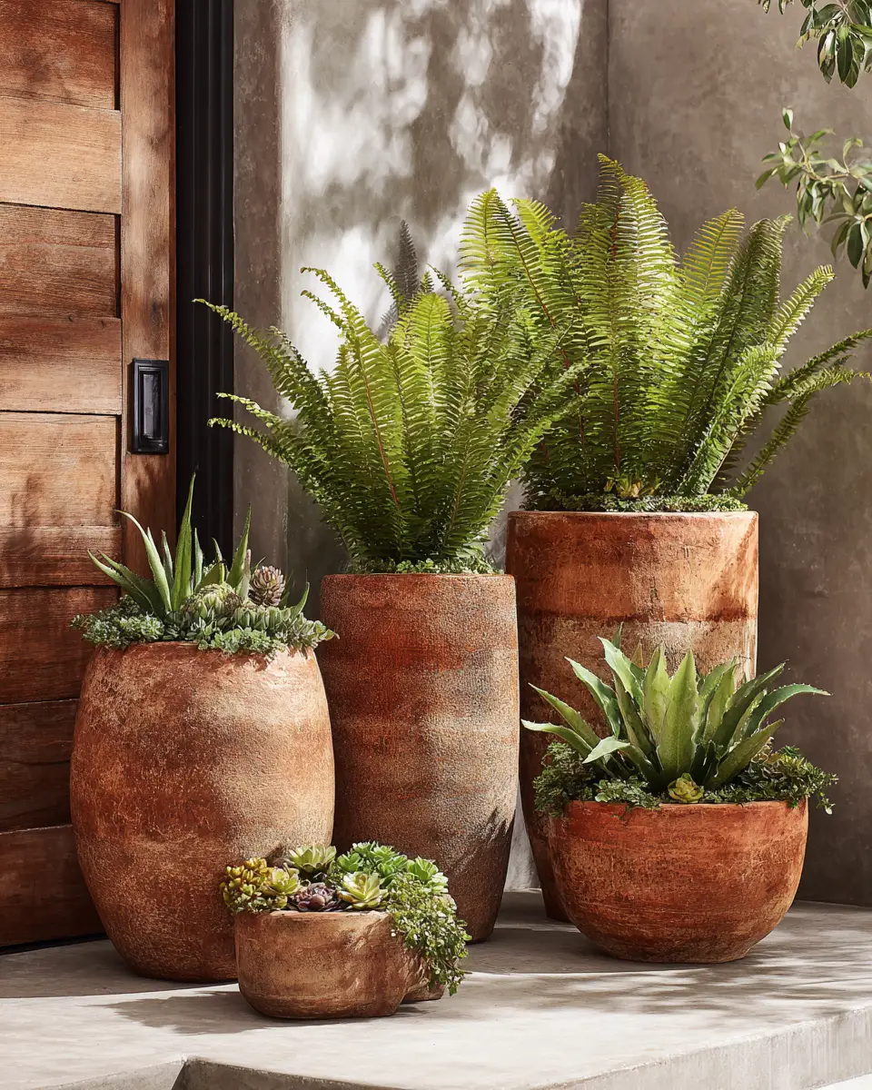 Terracotta Organic Modern Patio Decor Ideas