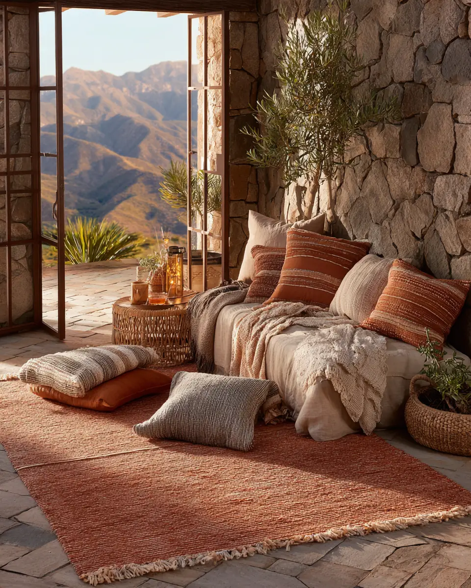 Terracotta Organic Modern Patio Decor Ideas