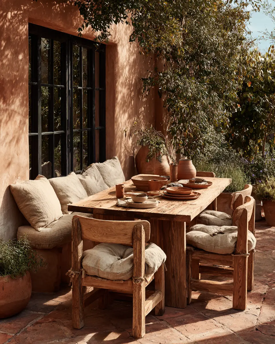 Terracotta Organic Modern Patio Decor Ideas