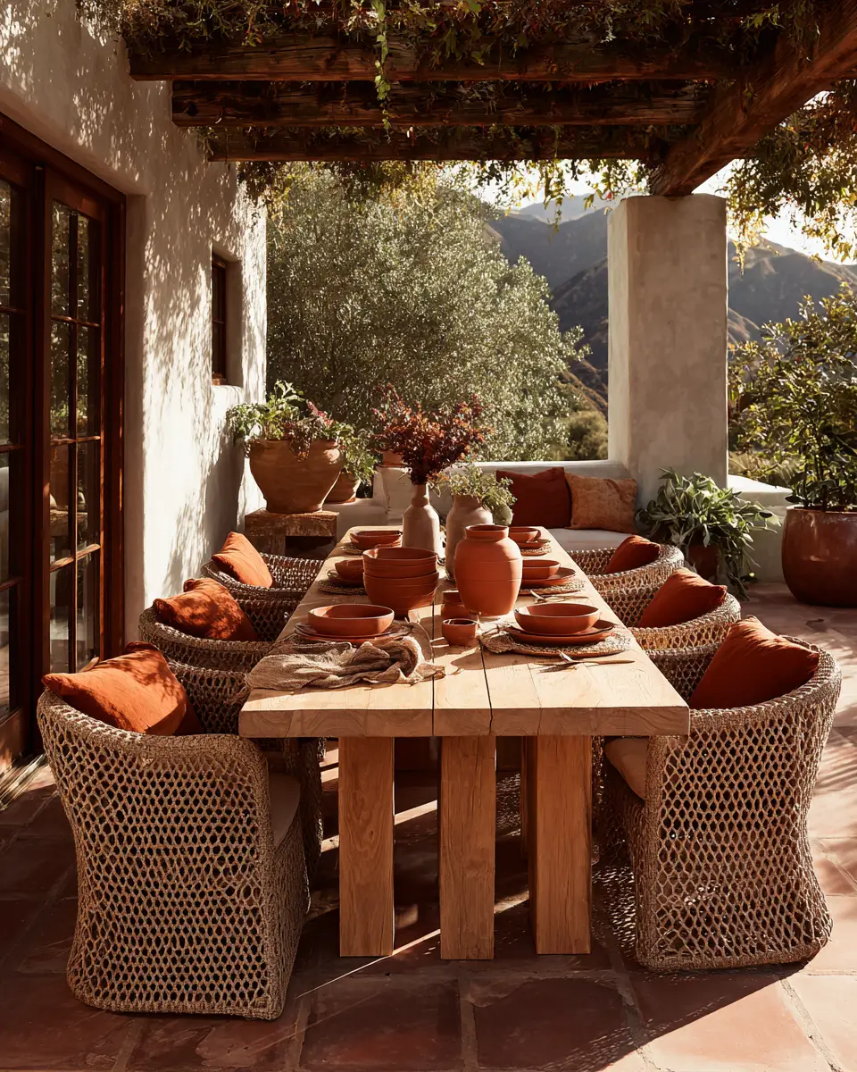 Terracotta Organic Modern Patio Decor Ideas