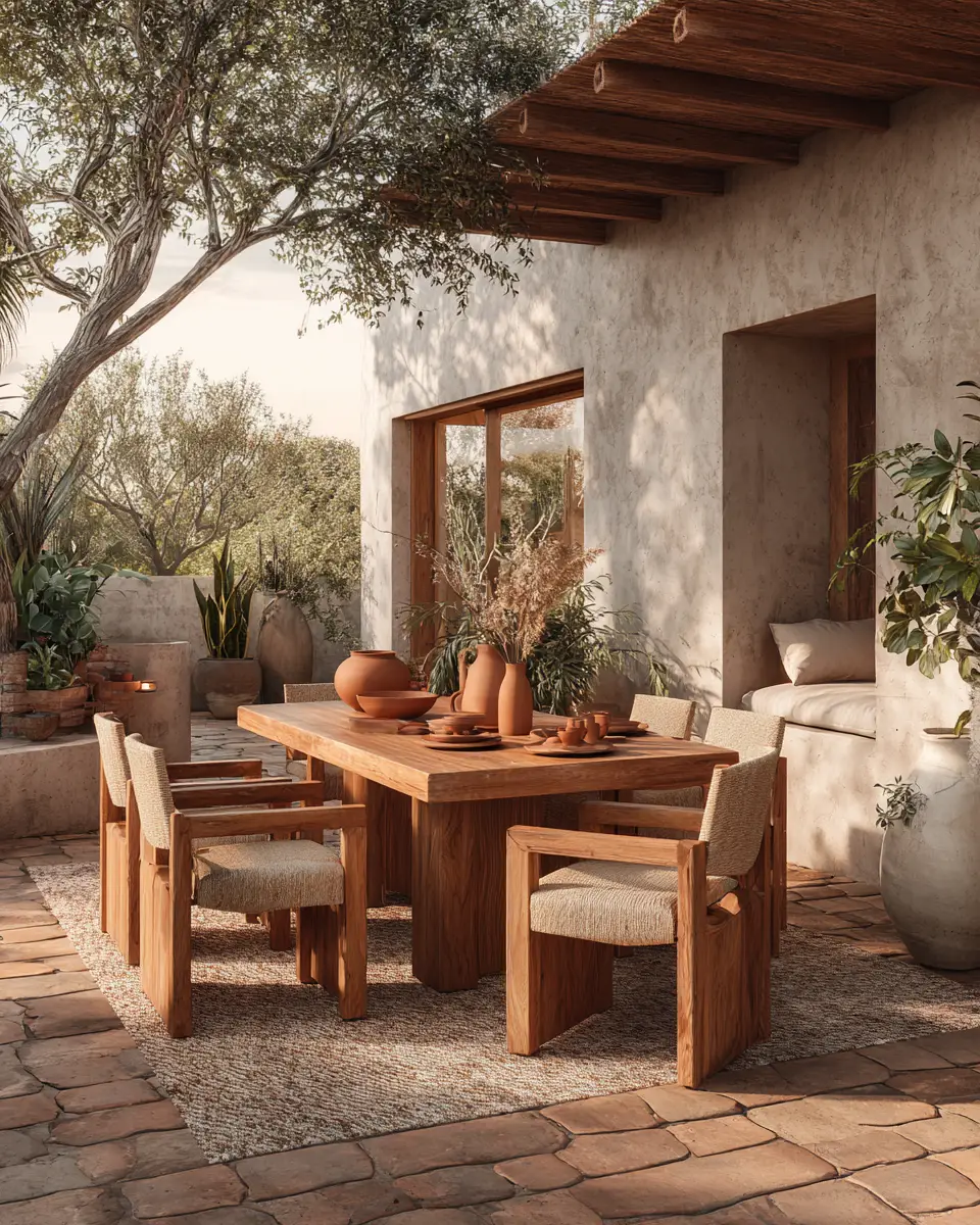 Terracotta Organic Modern Patio Decor Ideas