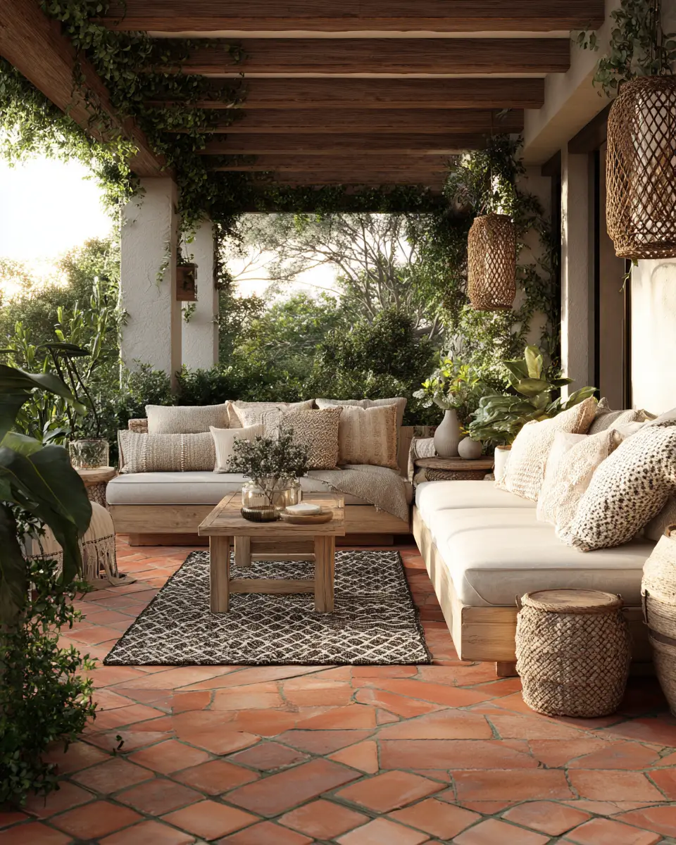 Terracotta Organic Modern Patio Decor Ideas