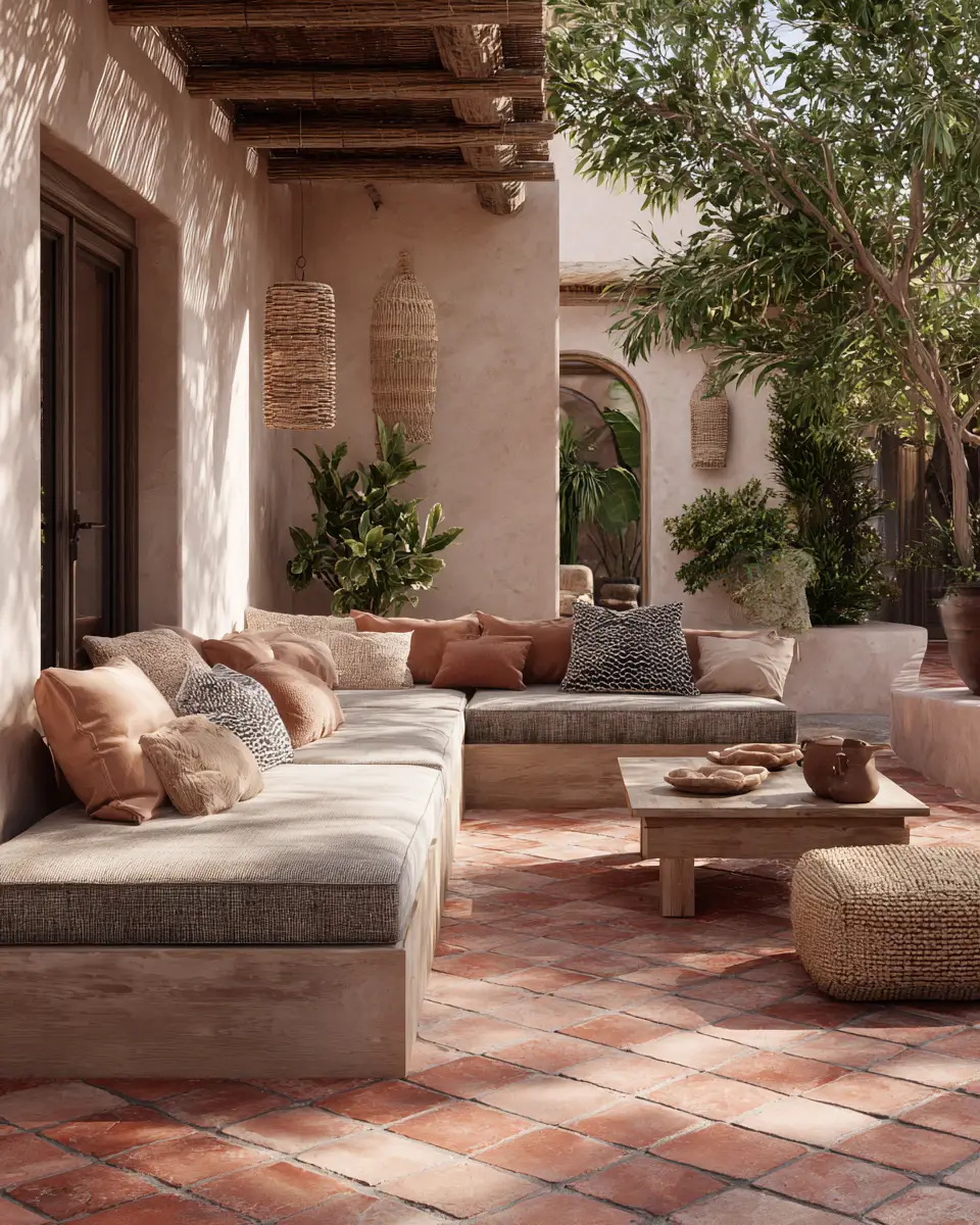 Terracotta Organic Modern Patio Decor Ideas