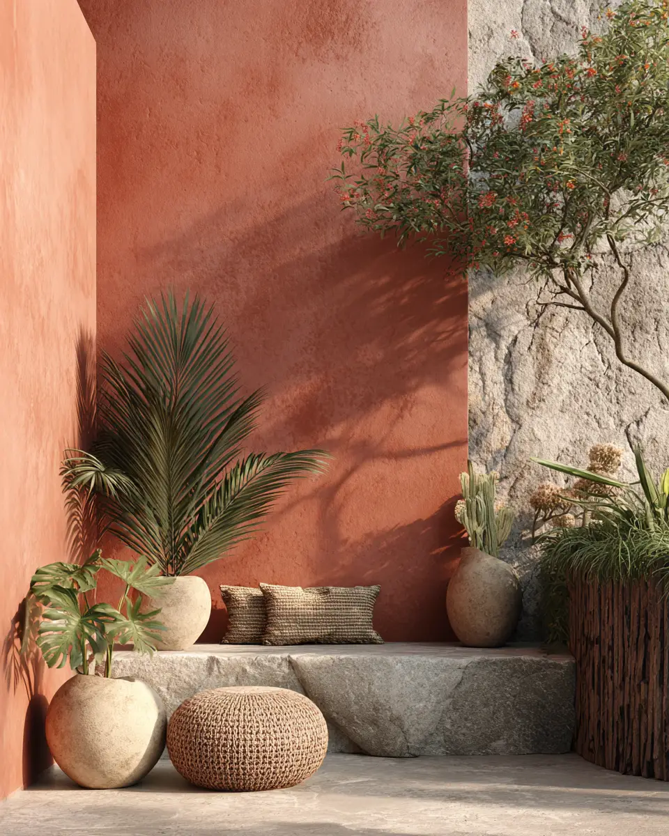 Terracotta Organic Modern Patio Decor Ideas