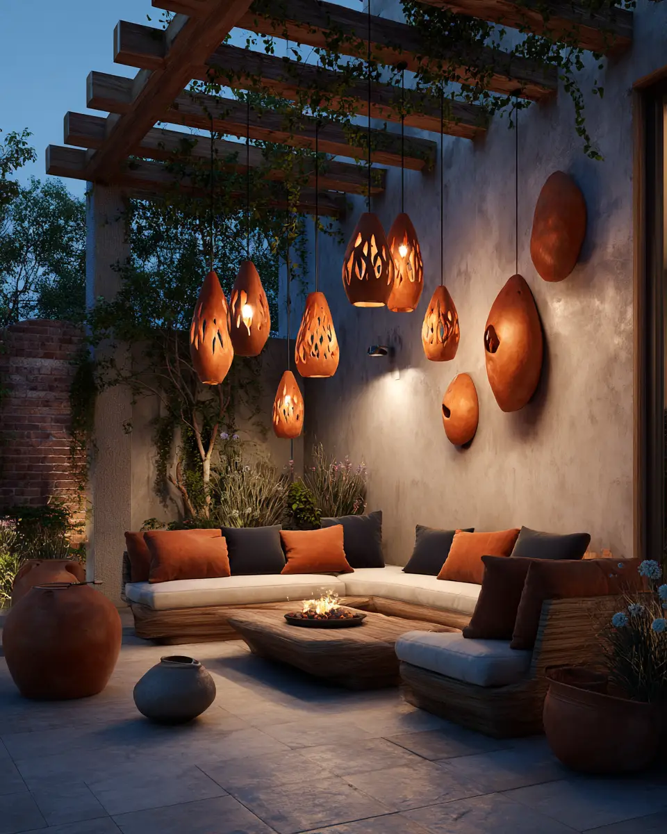 Terracotta Organic Modern Patio Decor Ideas