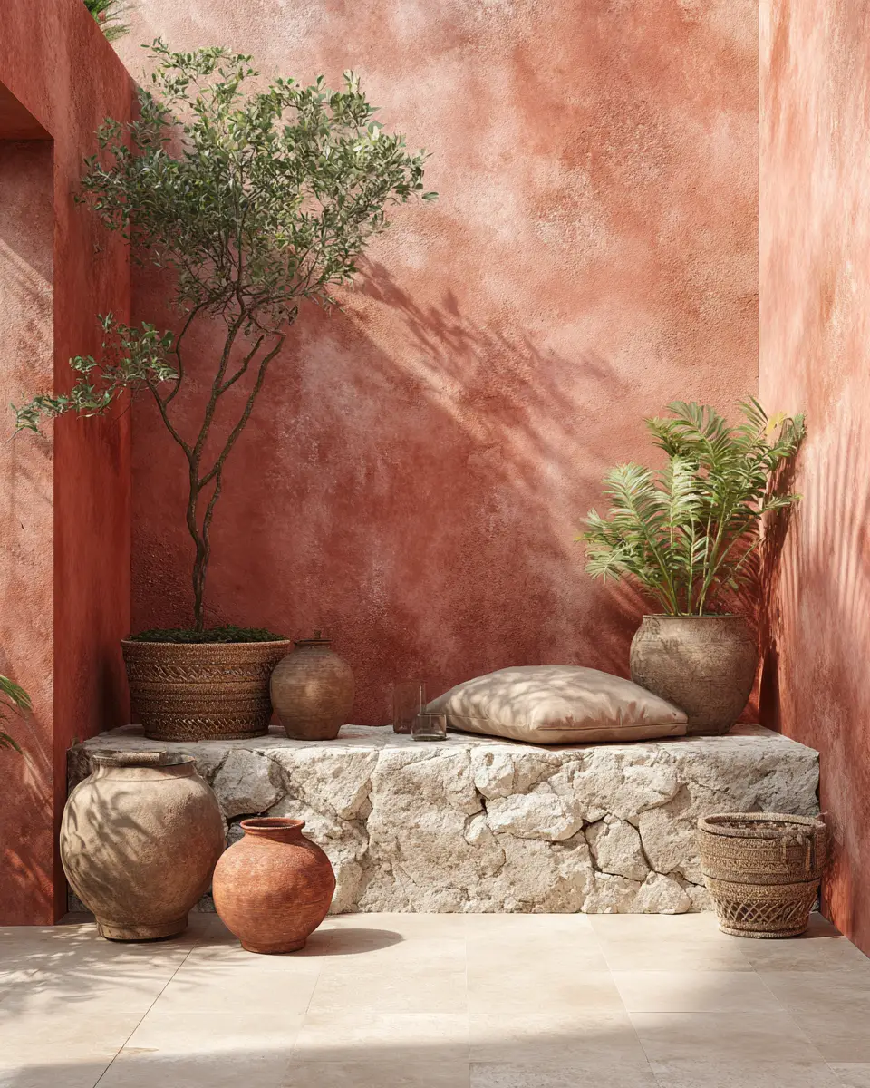 Terracotta Organic Modern Patio Decor Ideas