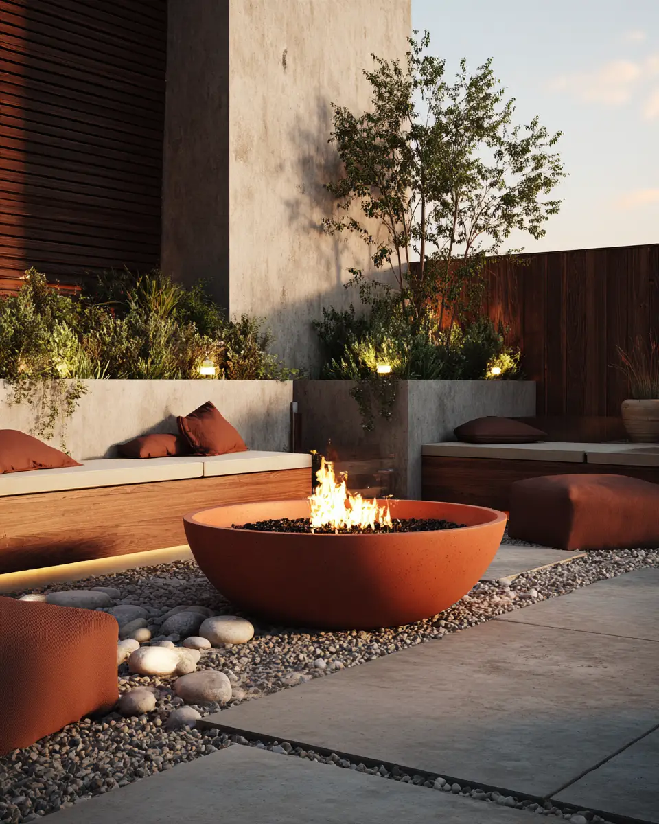 Terracotta Organic Modern Patio Decor Ideas