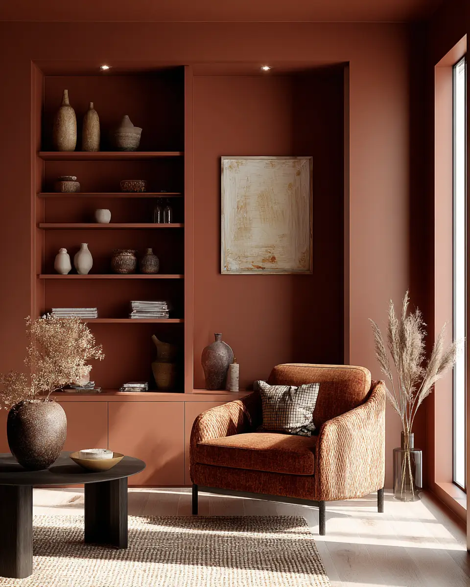 Terracotta Scandinavian Living Room Decor Ideas