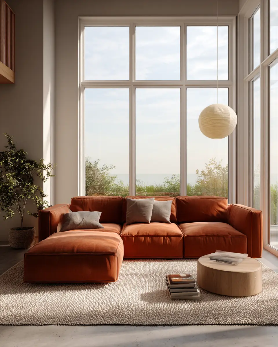 Terracotta Scandinavian Living Room Decor Ideas