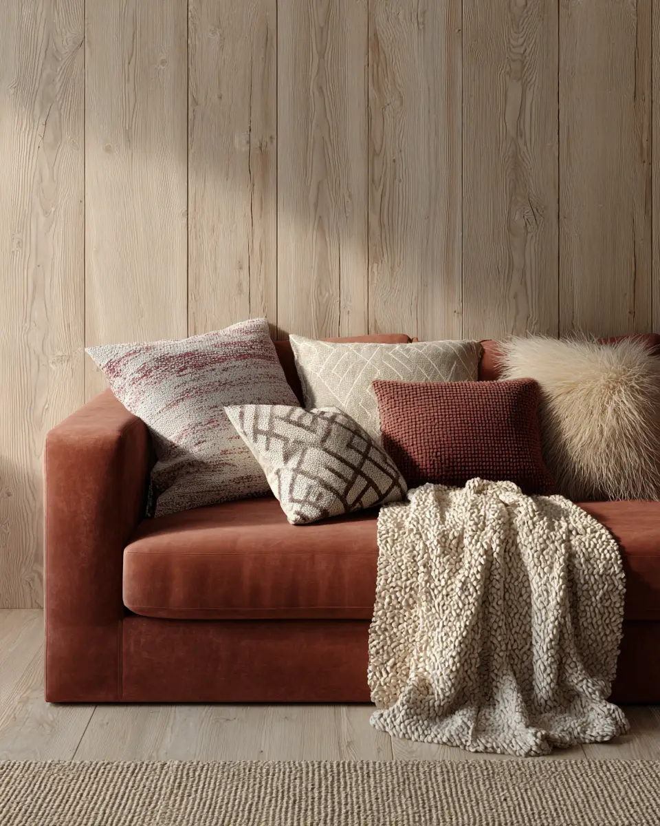 Terracotta Scandinavian Living Room Decor Ideas