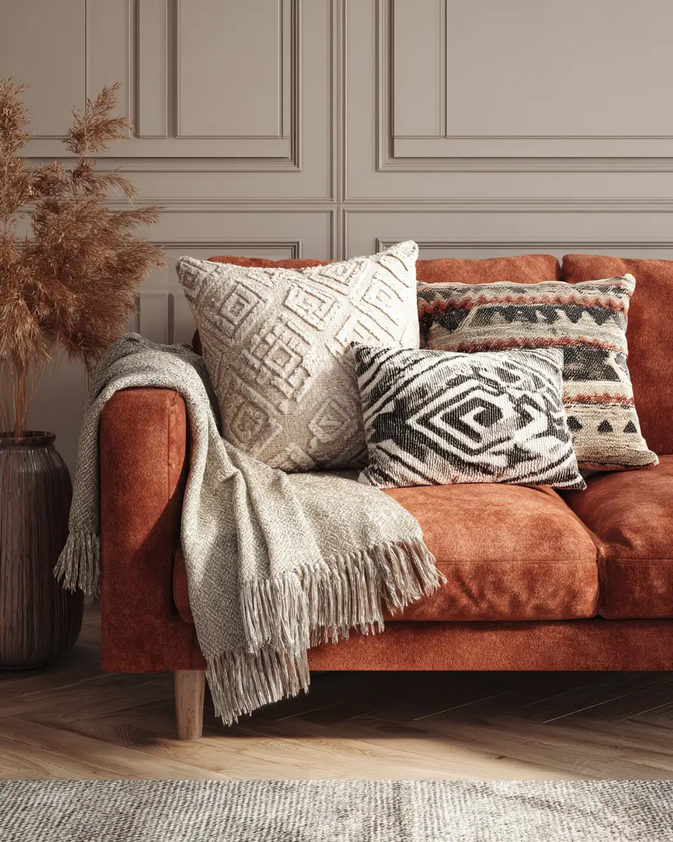 Terracotta Scandinavian Living Room Decor Ideas