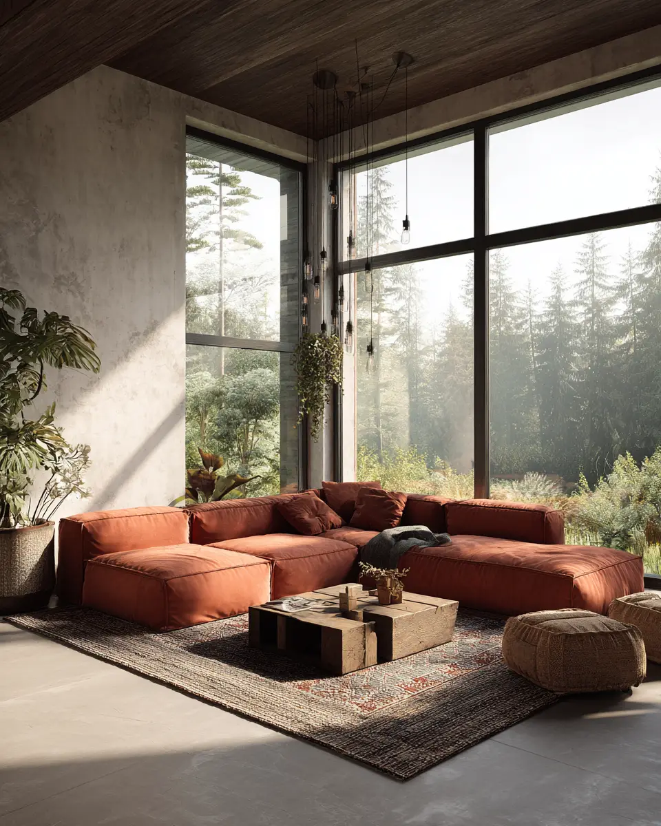 Terracotta Scandinavian Living Room Decor Ideas