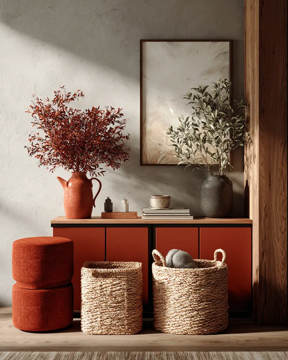 Terracotta Scandinavian Living Room Decor Ideas