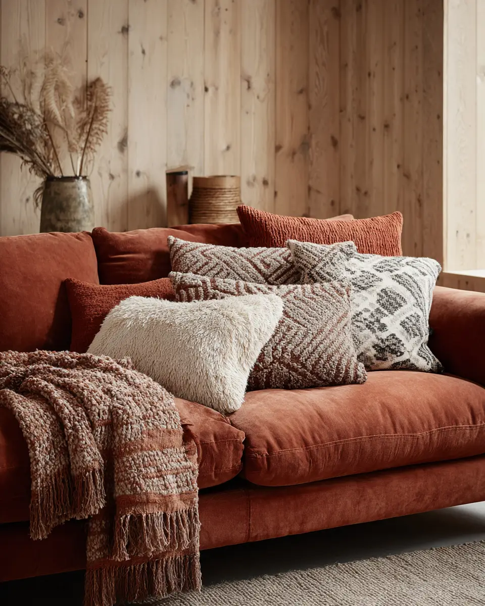 Terracotta Scandinavian Living Room Decor Ideas
