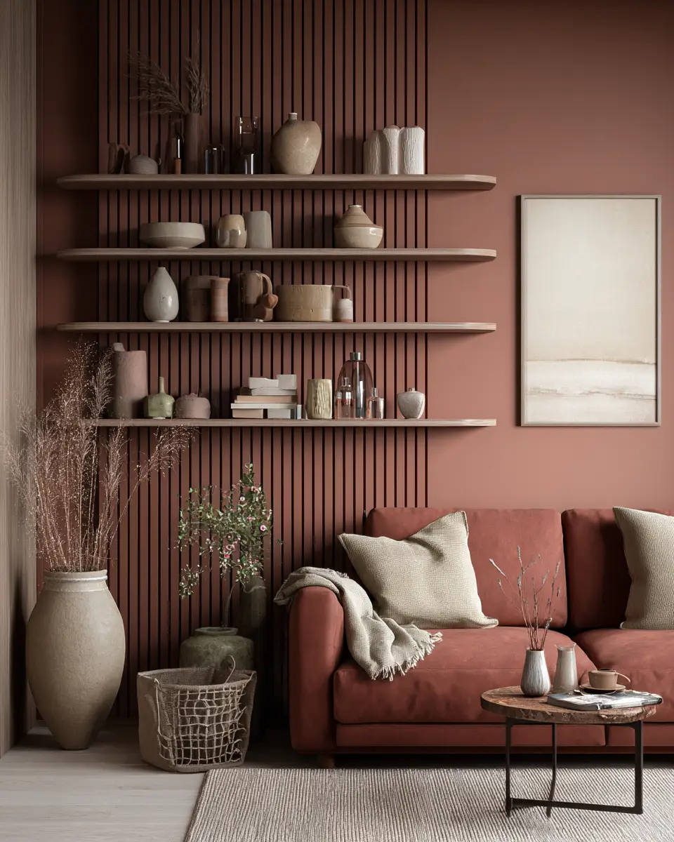 Terracotta Scandinavian Living Room Decor Ideas