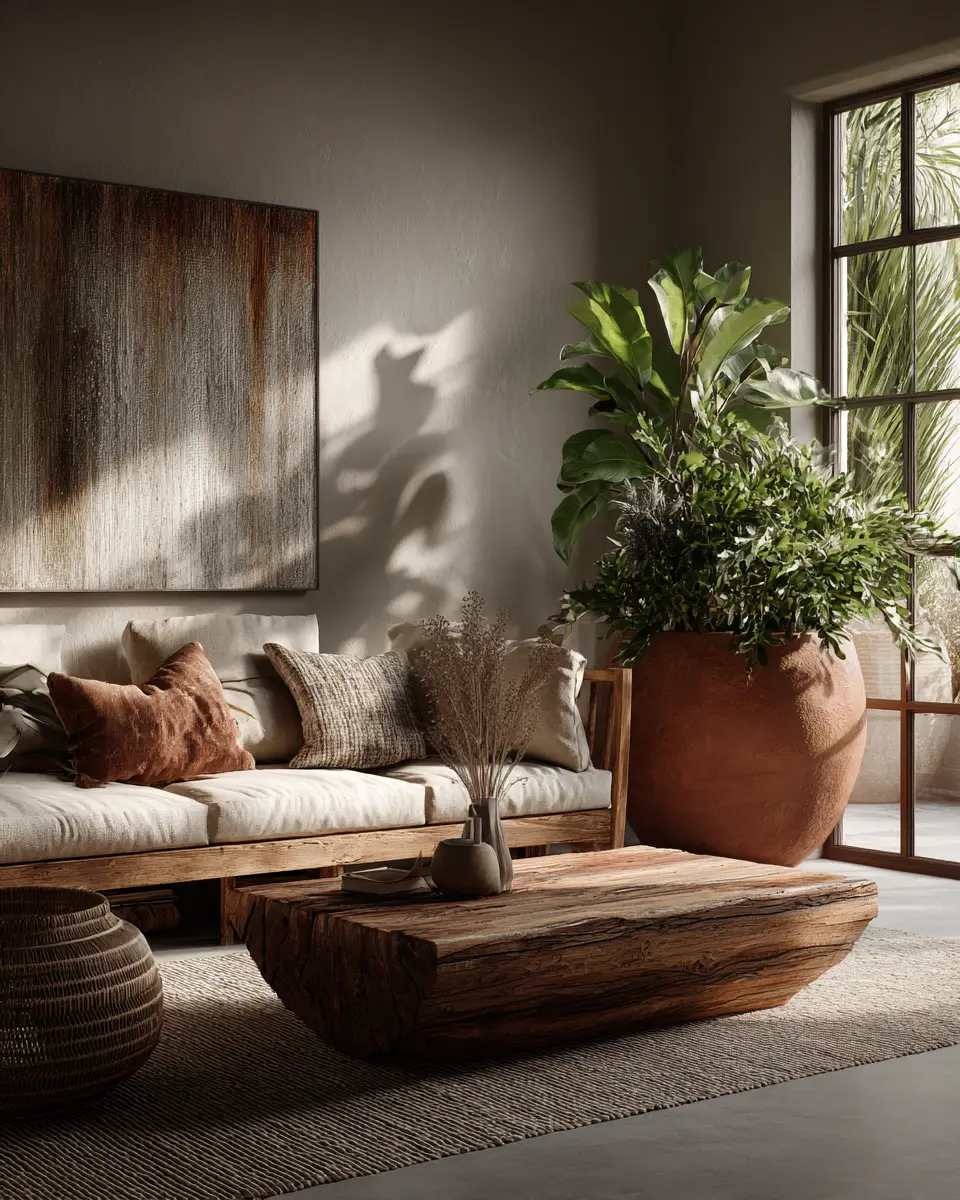 Terracotta Scandinavian Living Room Decor Ideas