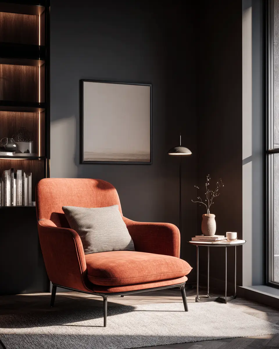 Terracotta Scandinavian Living Room Decor Ideas