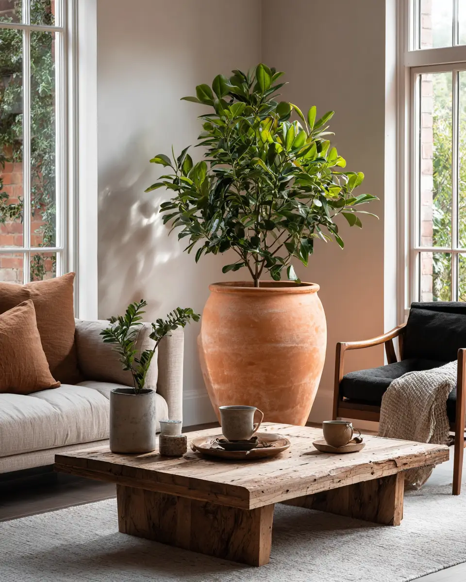 Terracotta Scandinavian Living Room Decor Ideas