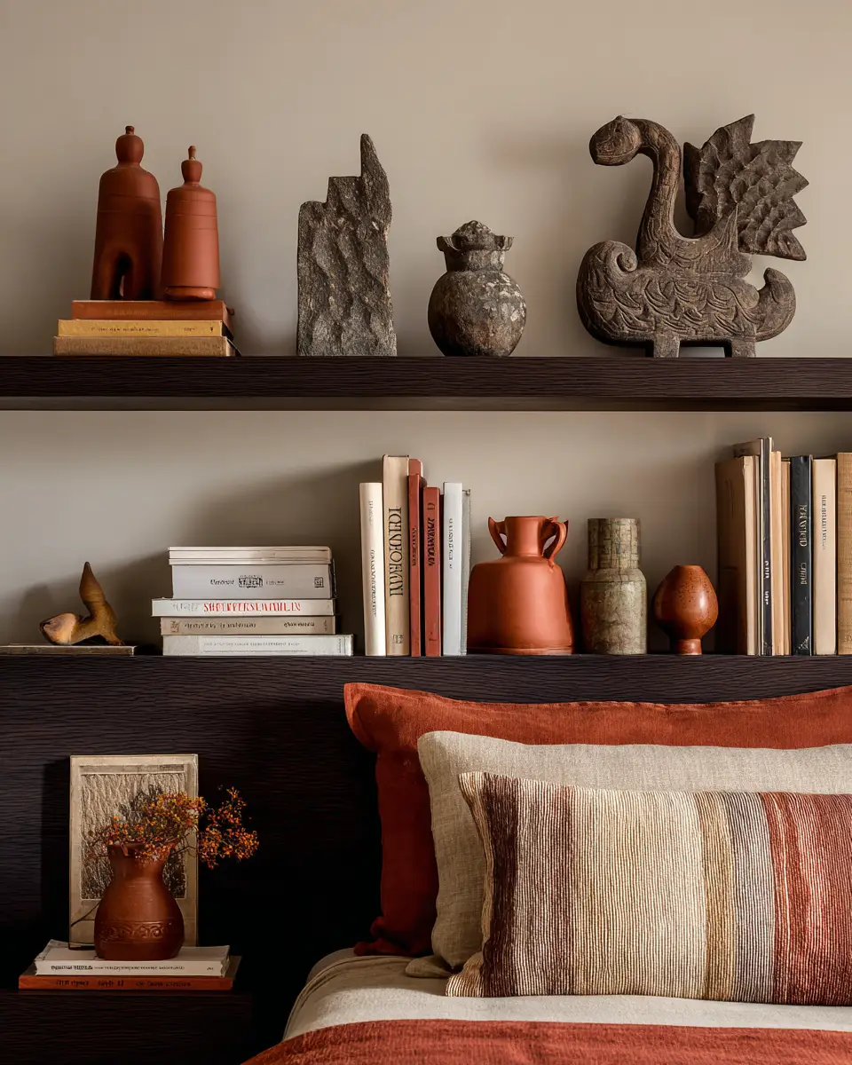 Terracotta Transitional Bedroom Decor Ideas