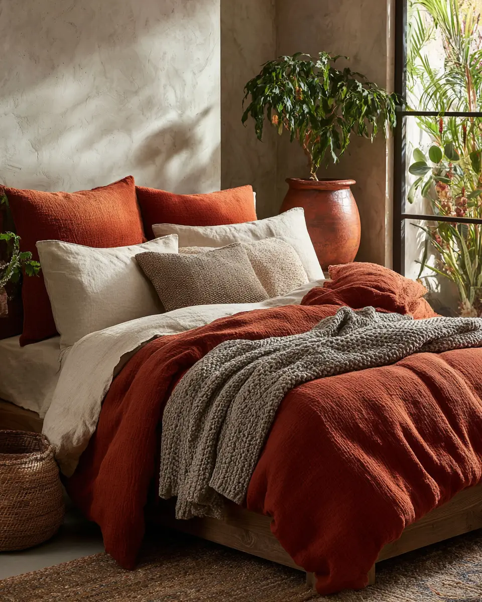 Terracotta Transitional Bedroom Decor Ideas