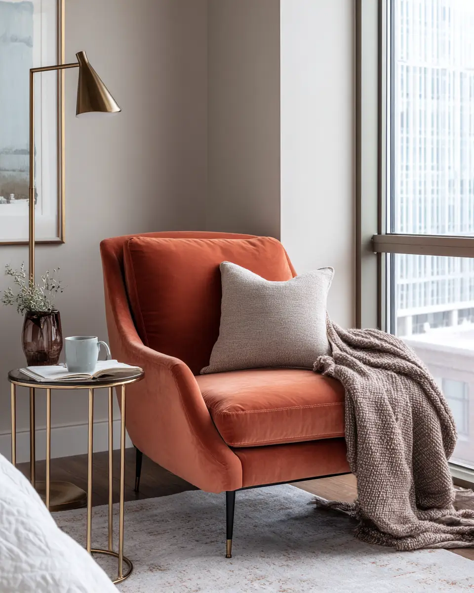 Terracotta Transitional Bedroom Decor Ideas