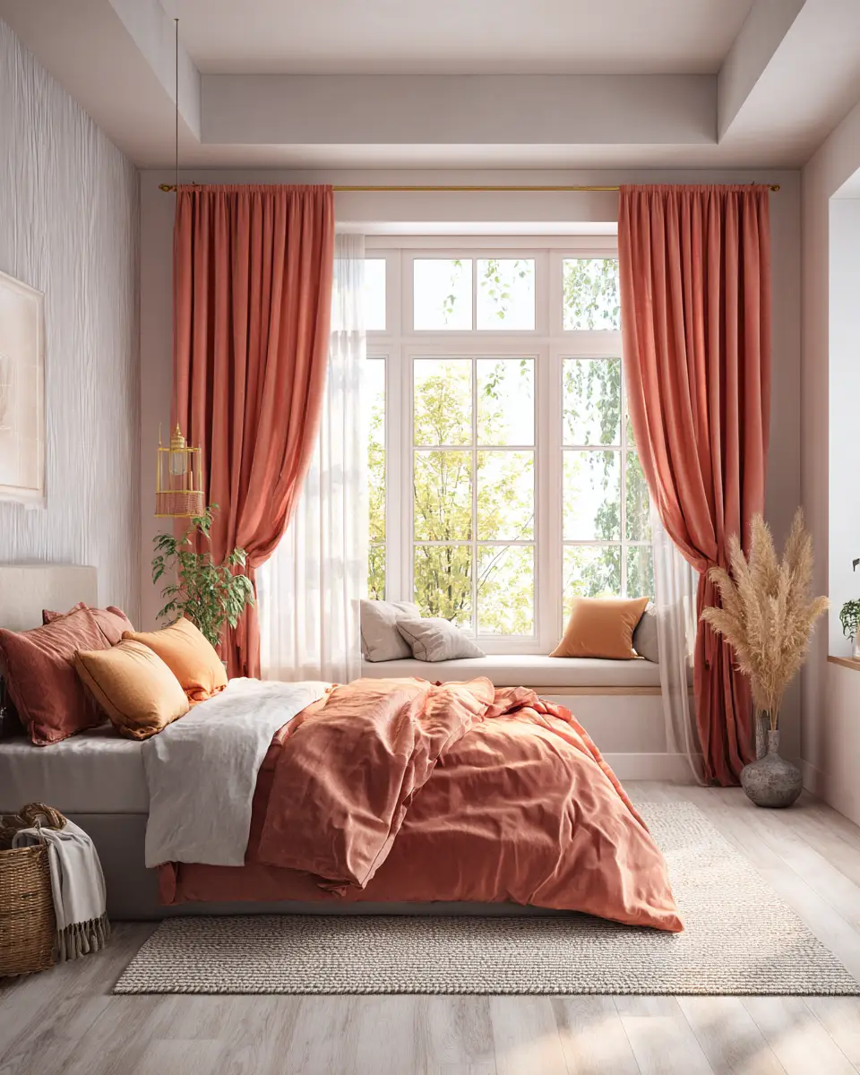 Terracotta Transitional Bedroom Decor Ideas