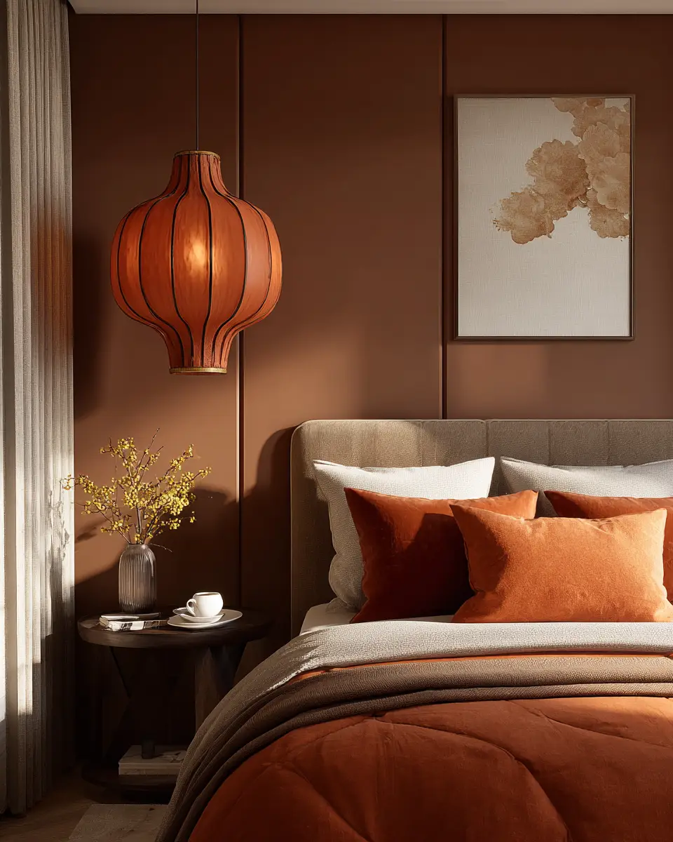 Terracotta Transitional Bedroom Decor Ideas