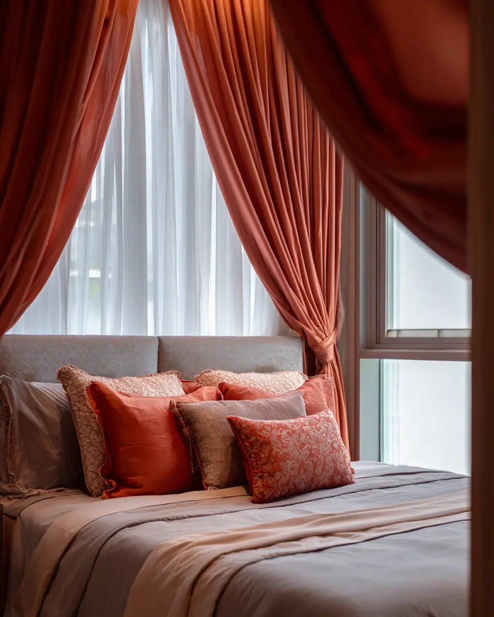 Terracotta Transitional Bedroom Decor Ideas