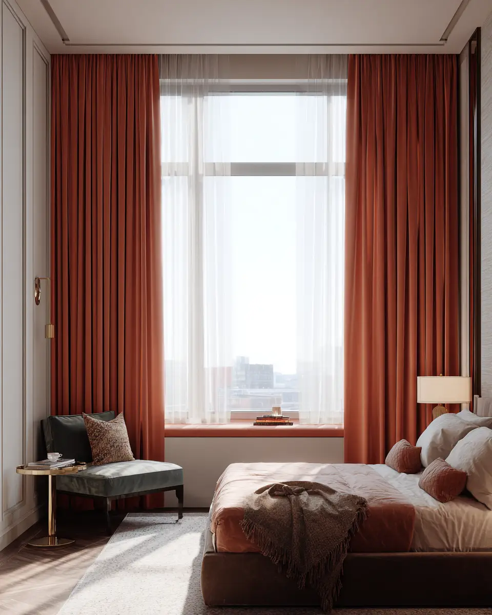 Terracotta Transitional Bedroom Decor Ideas