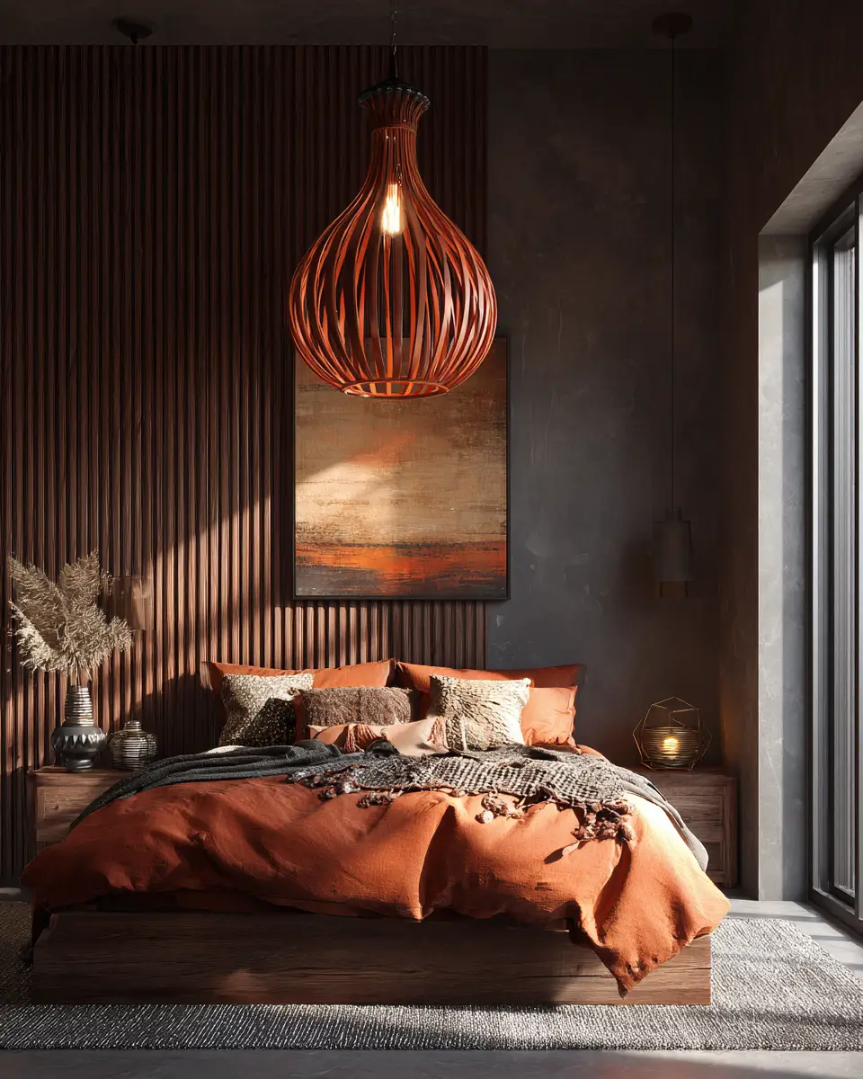 Terracotta Transitional Bedroom Decor Ideas