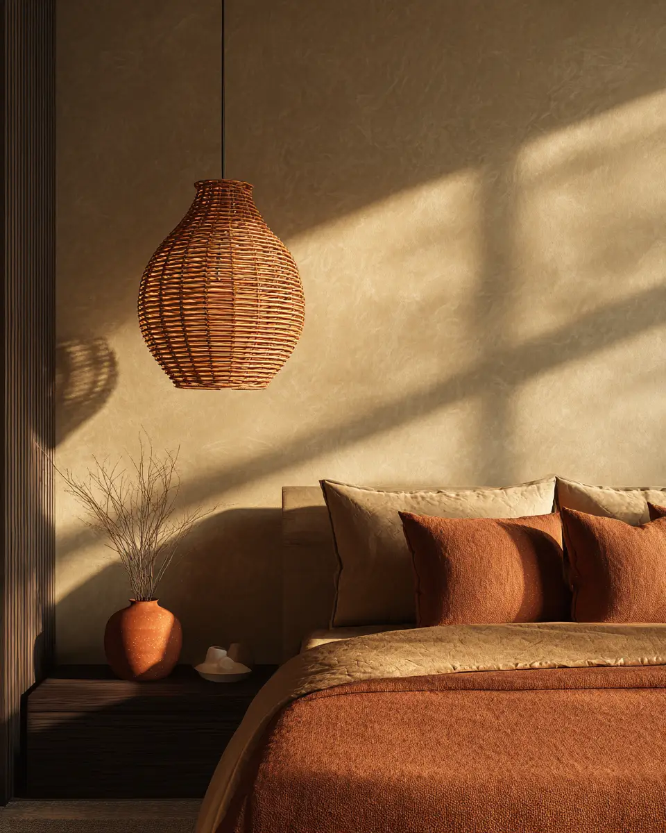 Terracotta Transitional Bedroom Decor Ideas