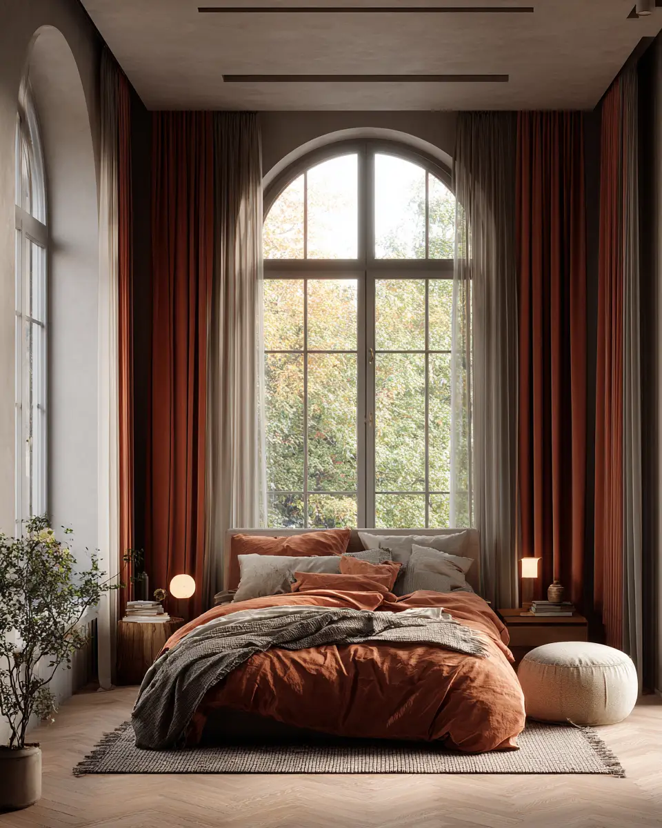 Terracotta Transitional Bedroom Decor Ideas
