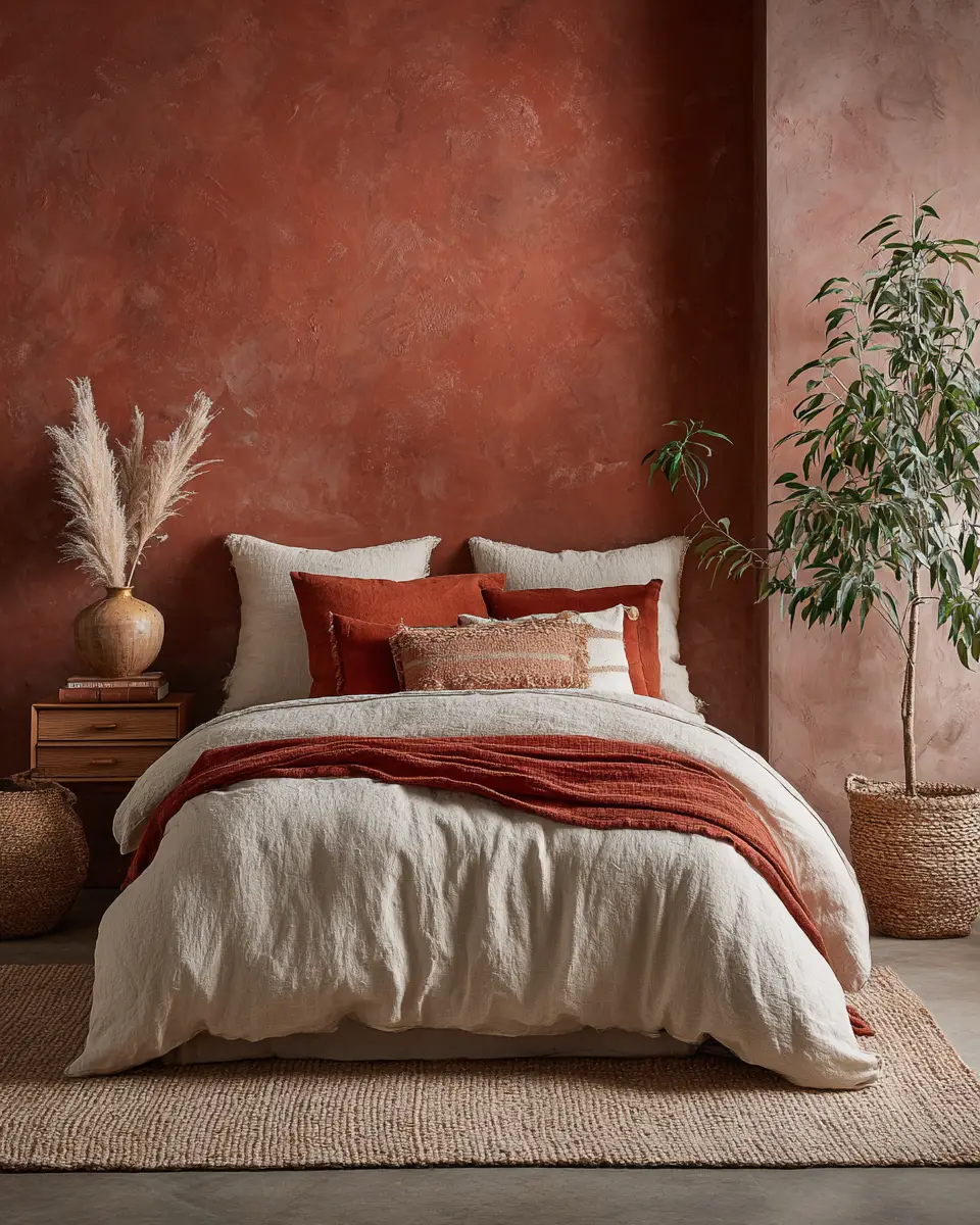 Terracotta Transitional Bedroom Decor Ideas