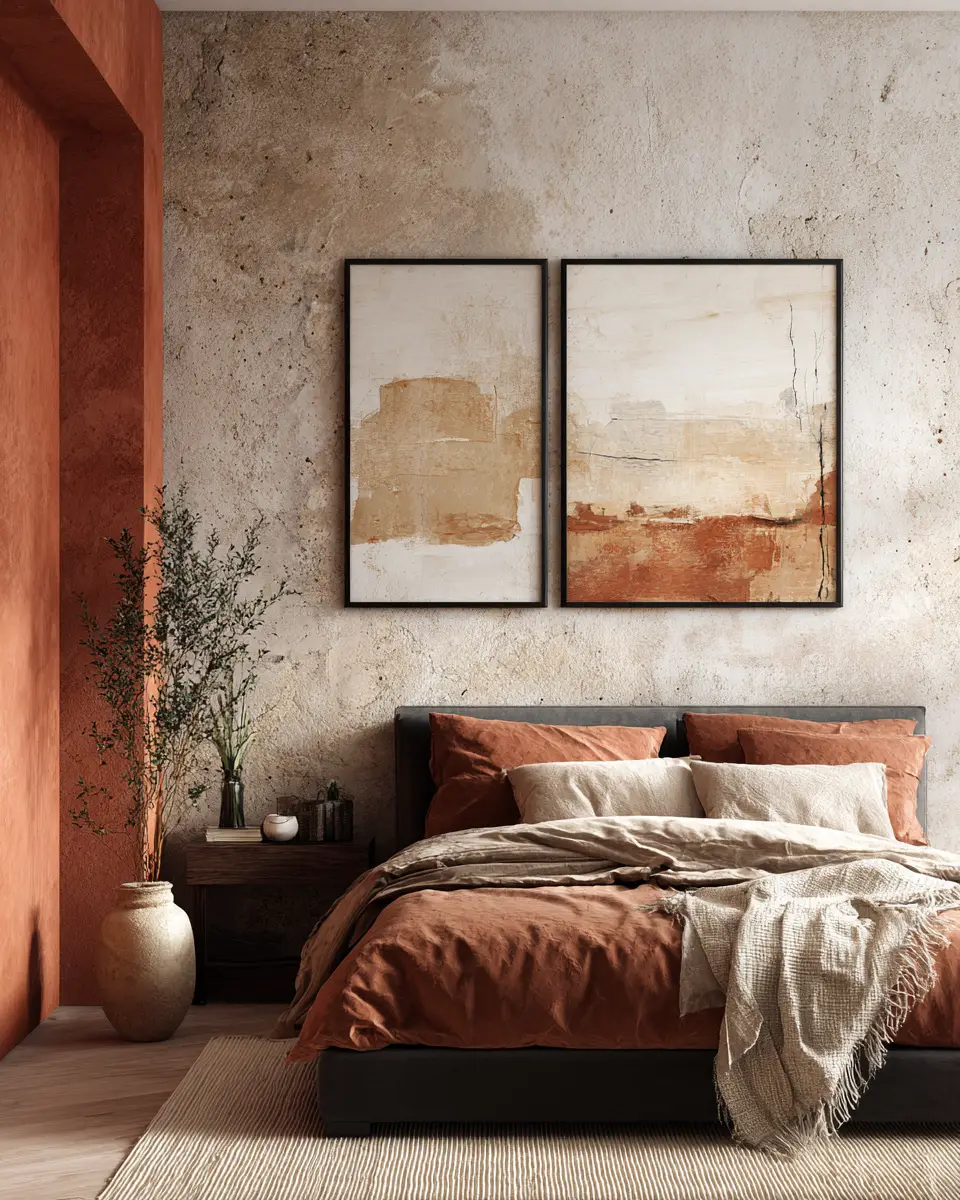Terracotta Transitional Bedroom Decor Ideas