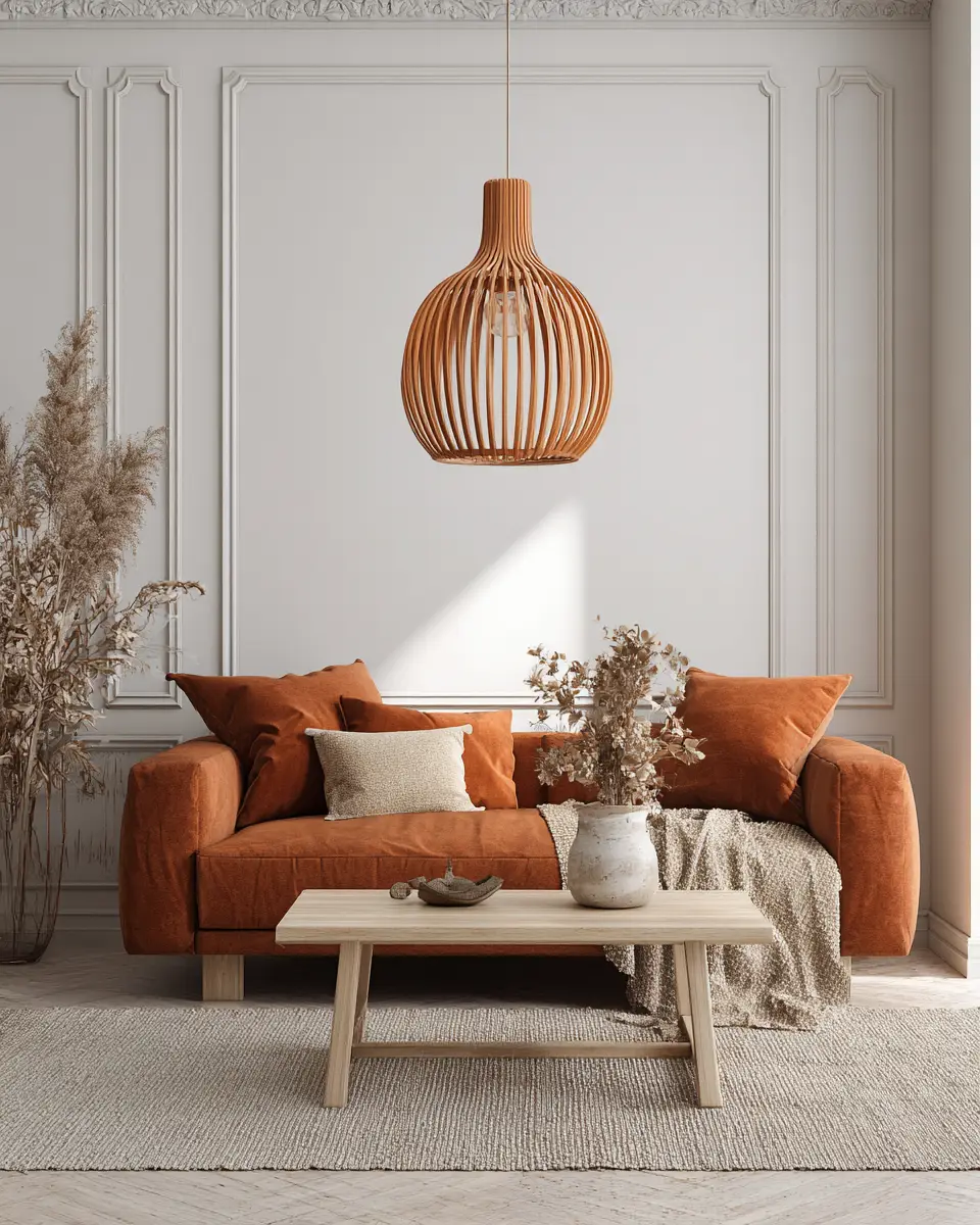 Terracotta Transitional Living Room Decor Ideas