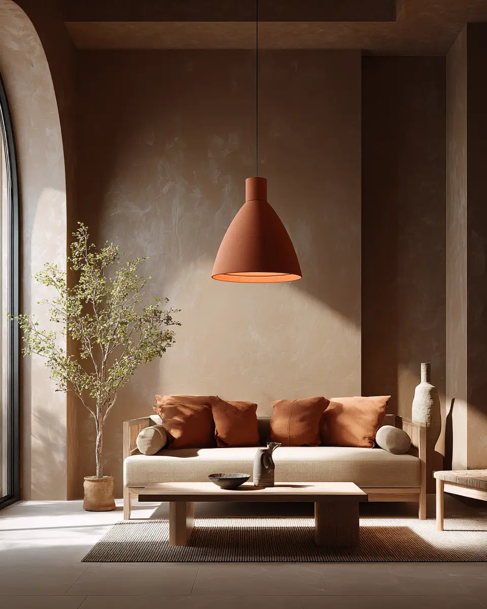 Terracotta Transitional Living Room Decor Ideas