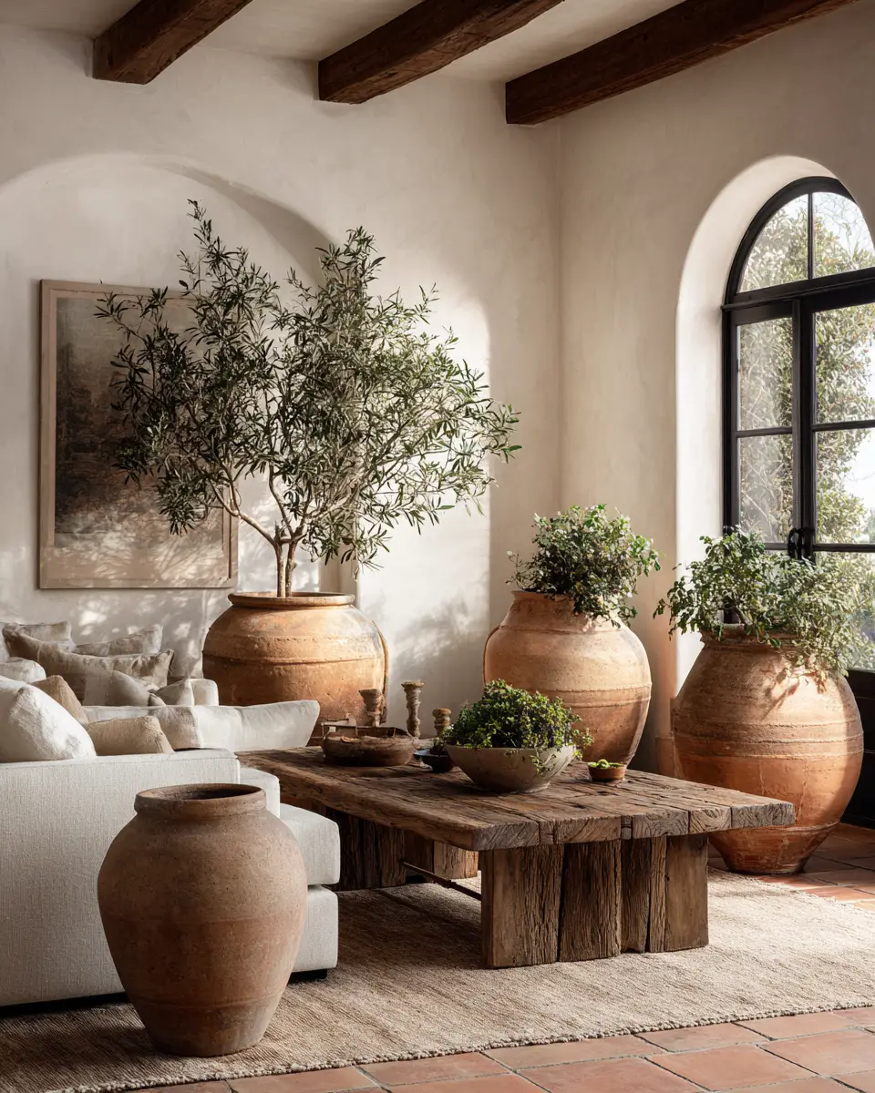 Terracotta Transitional Living Room Decor Ideas
