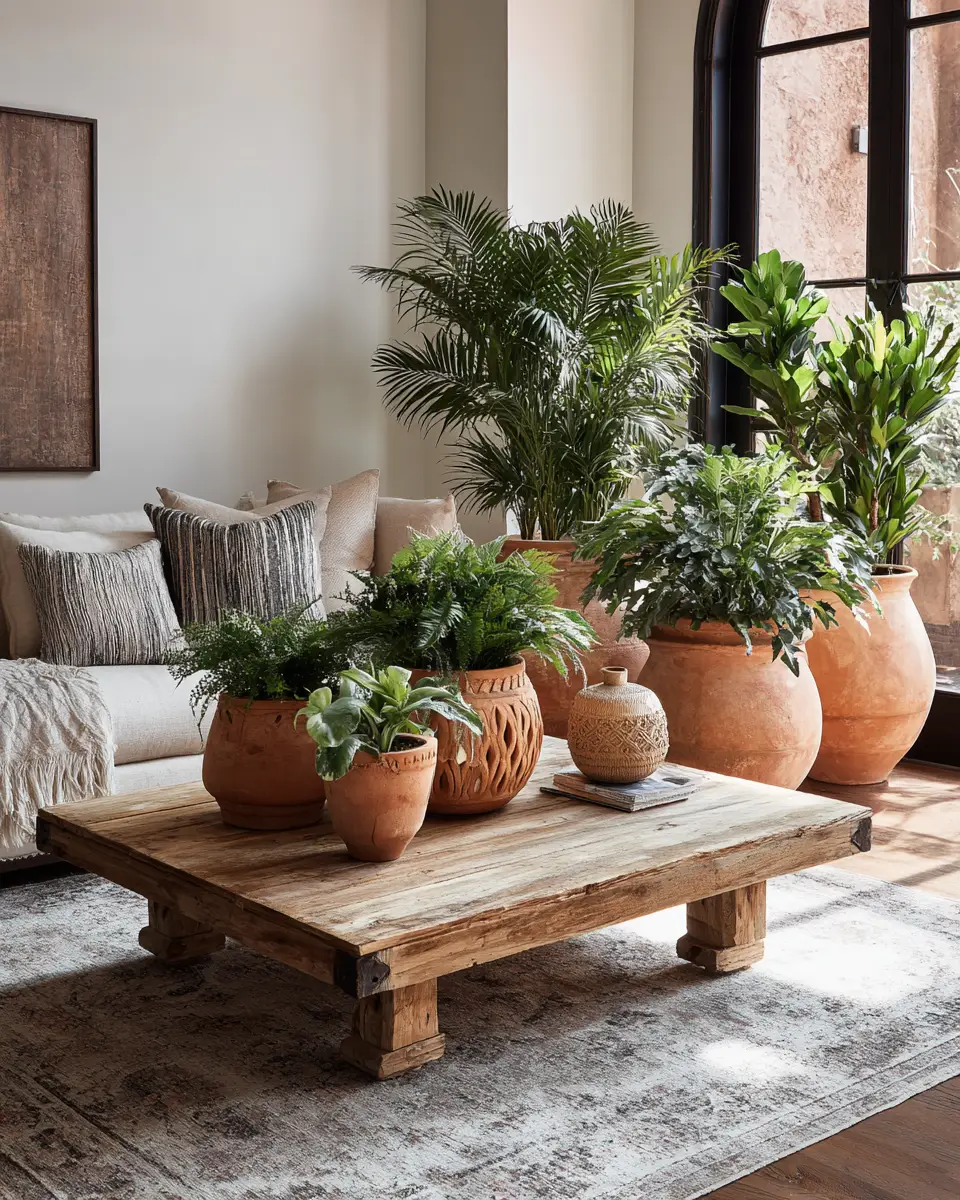 Terracotta Transitional Living Room Decor Ideas