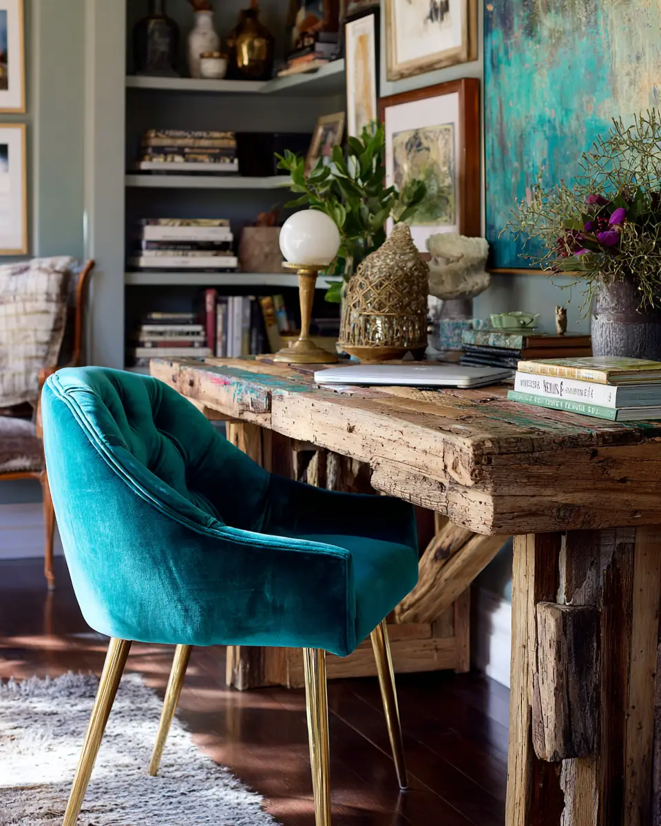 Turquoise Boho Home Office Decor Ideas