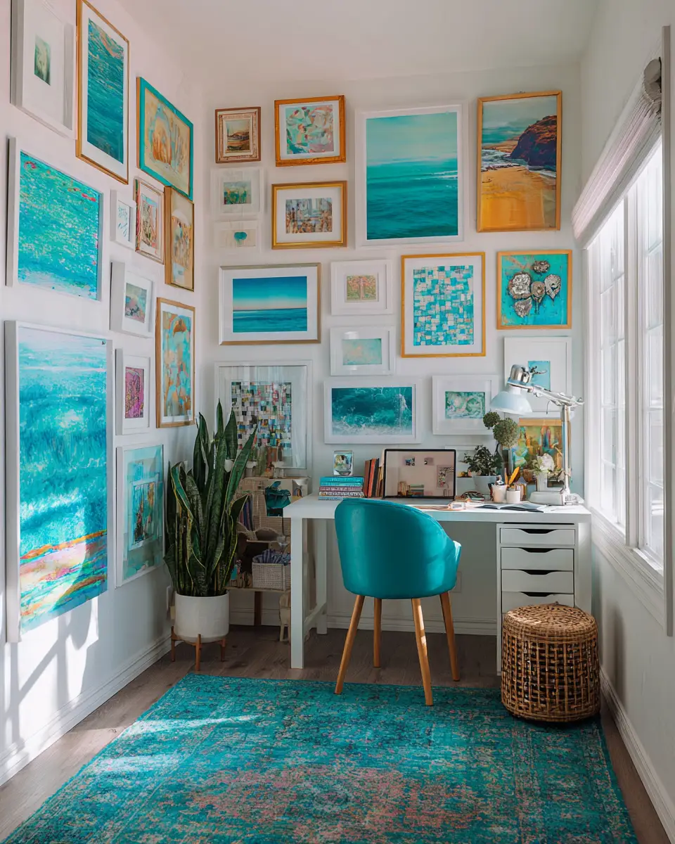 Turquoise Boho Home Office Decor Ideas