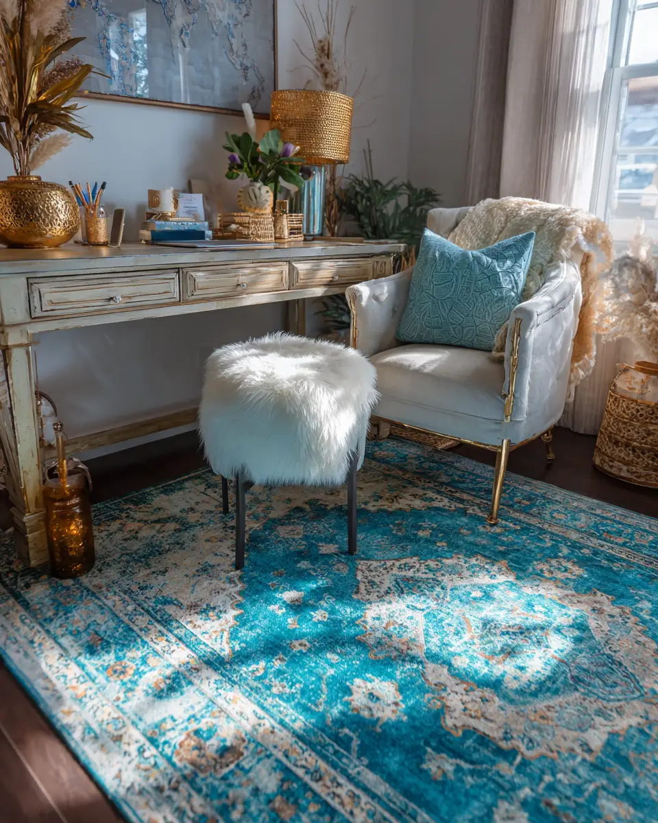 Turquoise Boho Home Office Decor Ideas
